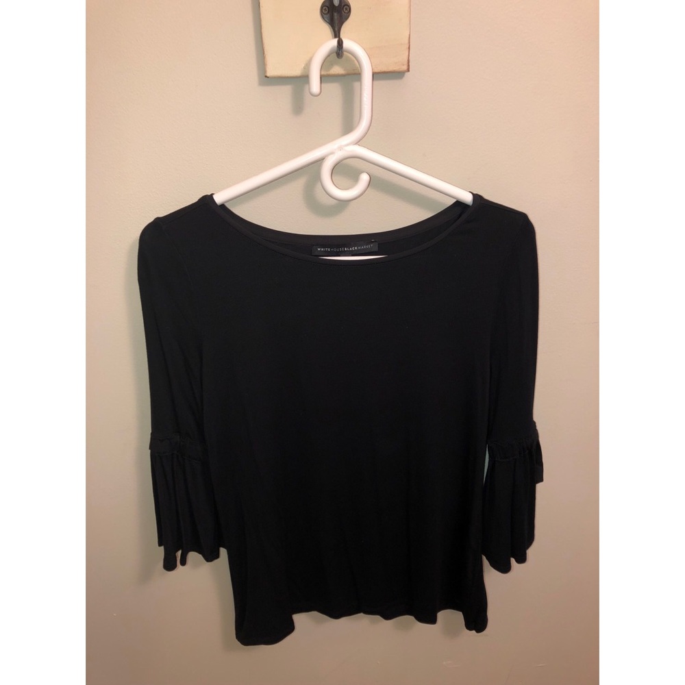 NWT black long bow tie sleeve shirt size small
